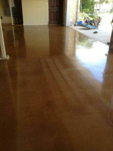 stained polished concrete residential garage